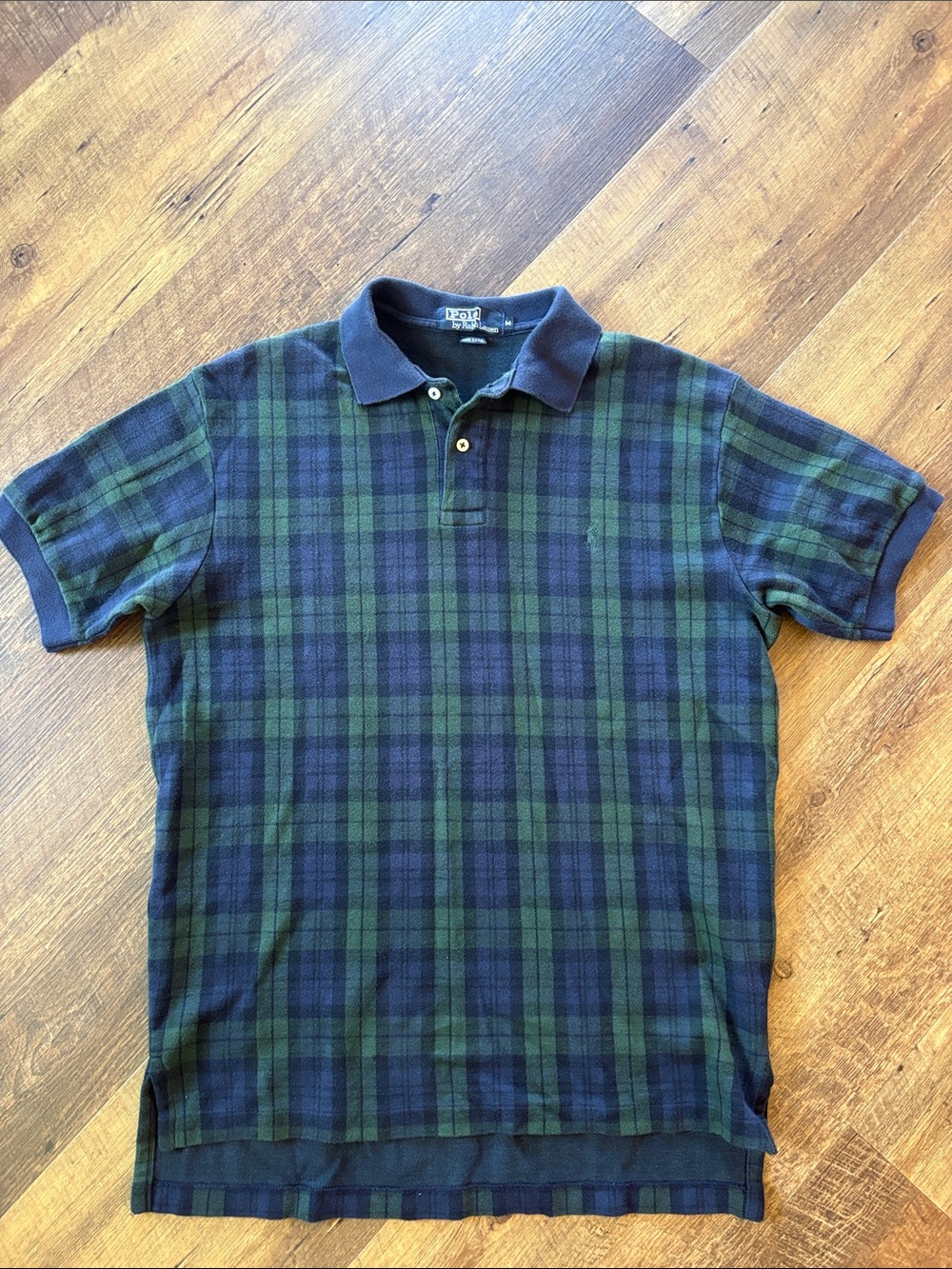 Vintage 90s Polo Ralph Lauren Plaid Polo Shirt Made in USA 100% Cotton